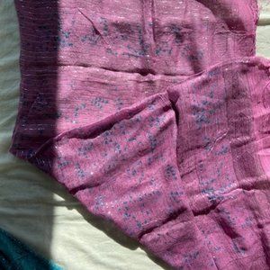 - Purple 100% cotton with silver thread scarf shawl dress accessory NEW